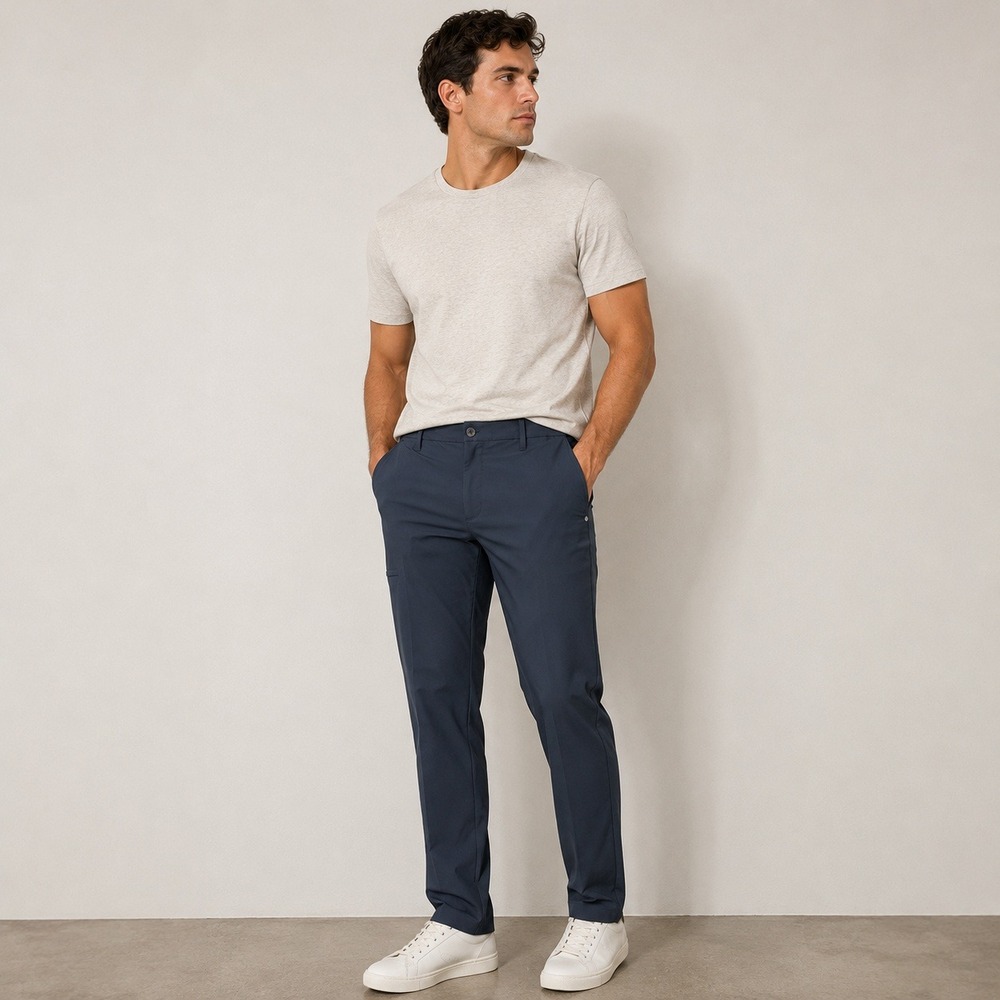 Vuori Aim Pants Mens 33 Charcoal Grey Blue Technical Stretch Trousers V426